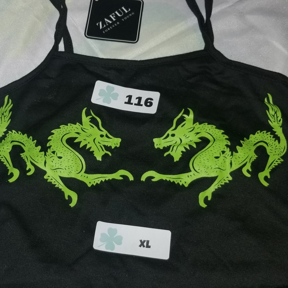 New 2 Piece Black & Green Complete Outfit